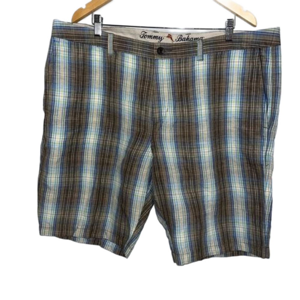 Mens Tommy Bahama Linen blend checkered shorts size 40